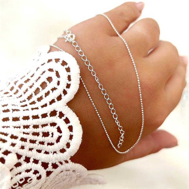 COLAR PRATA 925 FINA BOLINHAS 40CM