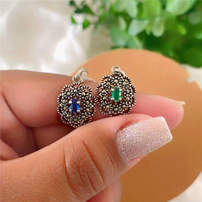 COLAR PRATA 925 FLOR TRABALHADA COM PEDRA