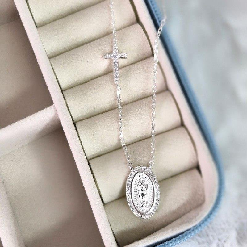 COLAR PRATA 925 GARGANTILHA NOSSA SENHORA DE GUADALUPE