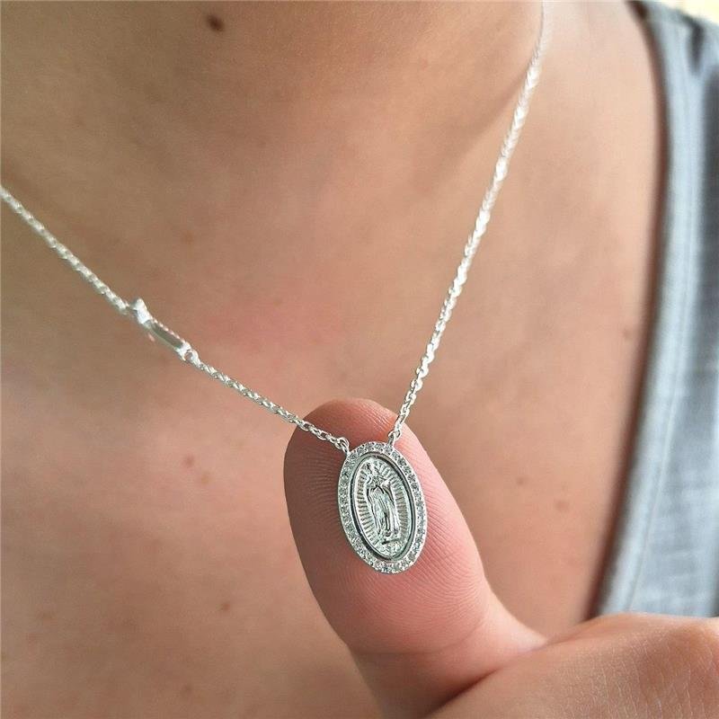 COLAR PRATA 925 GARGANTILHA NOSSA SENHORA DE GUADALUPE