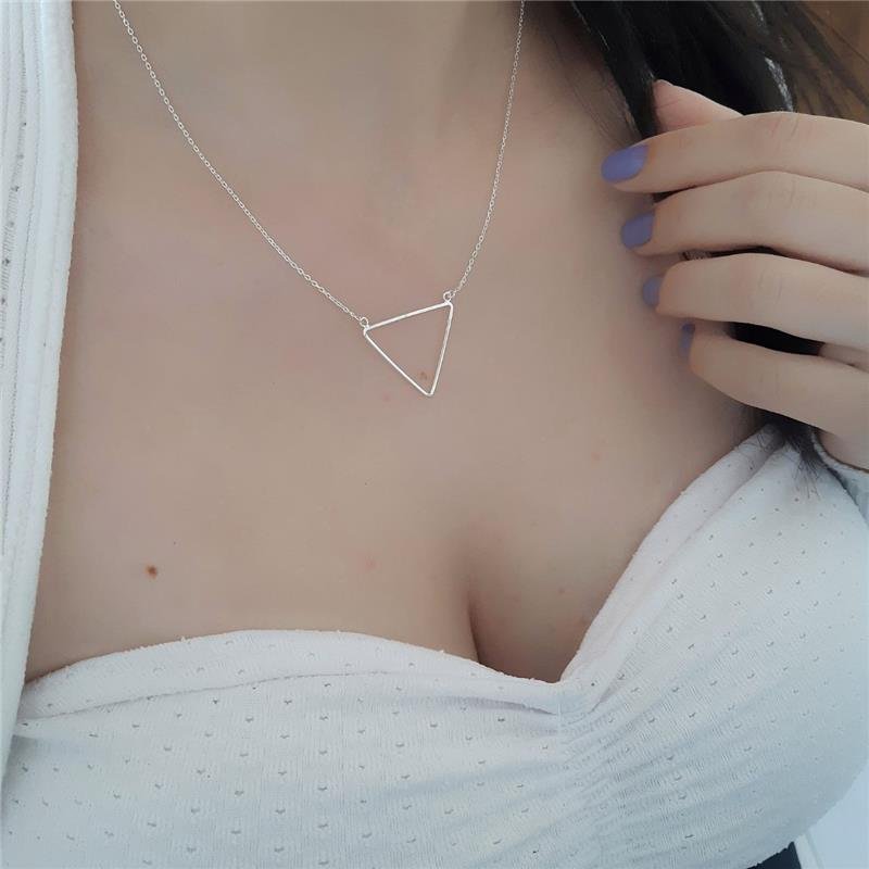 COLAR PRATA 925 GEOMÉTRICO TRIÂNGULO