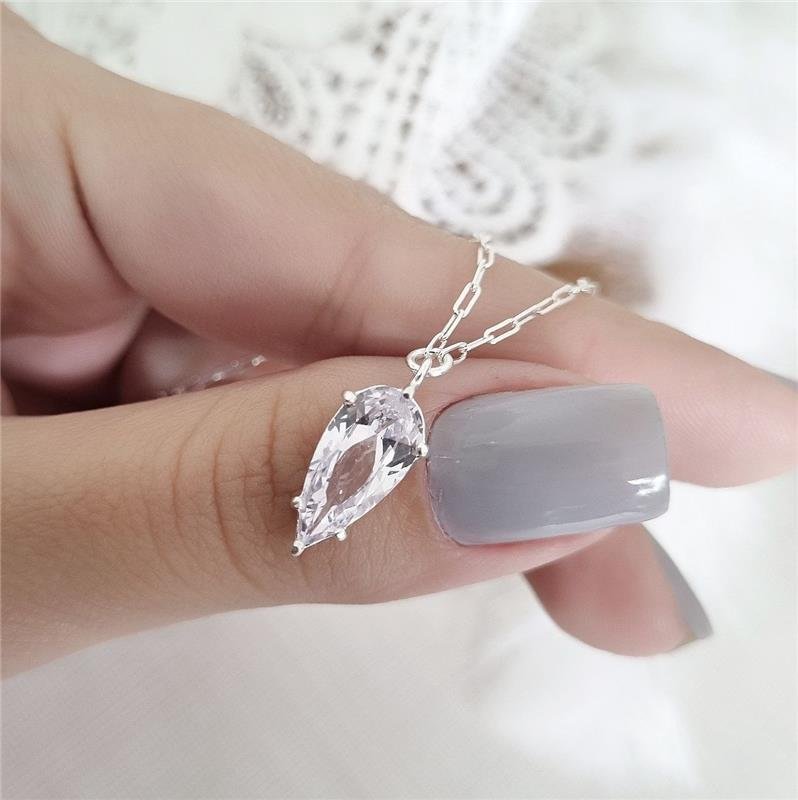 COLAR PRATA 925 GOTA INVERTIDA