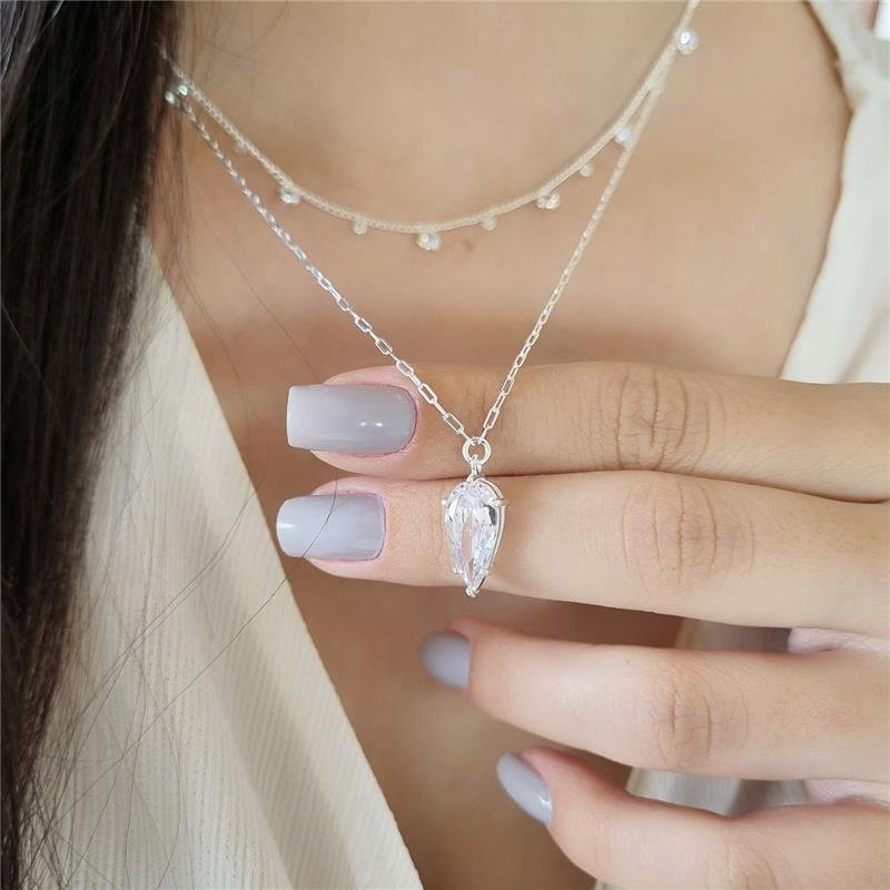 COLAR PRATA 925 GOTA INVERTIDA