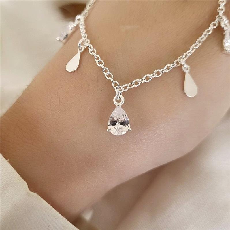 COLAR PRATA 925 GOTAS COM PEDRA