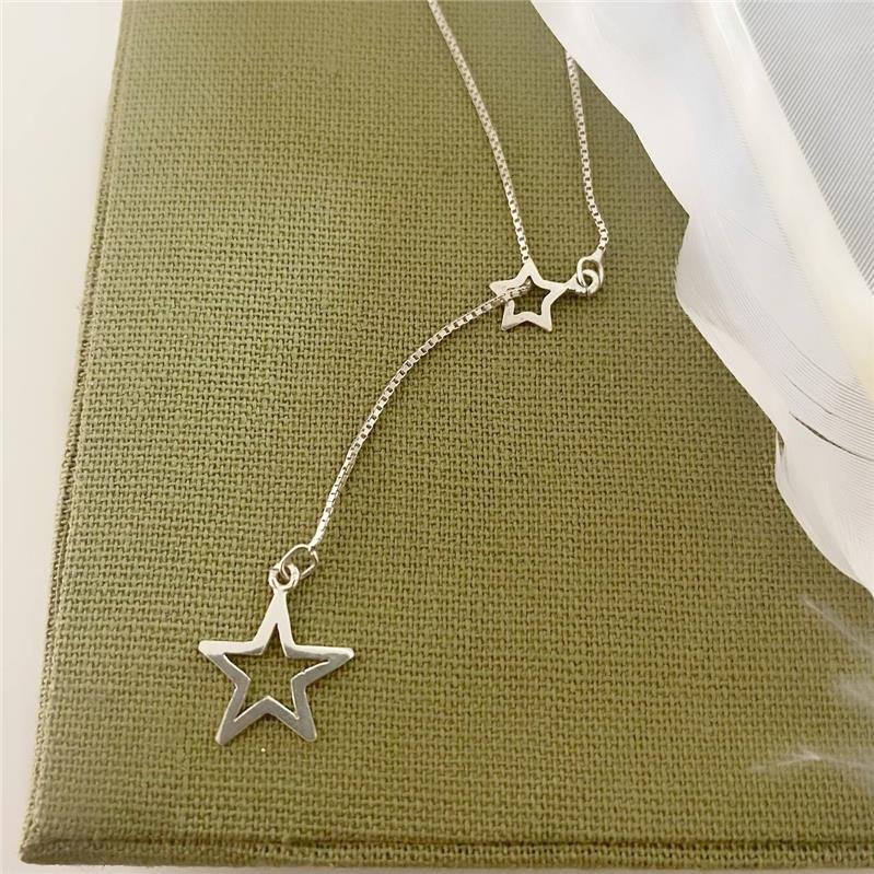 COLAR PRATA 925 GRAVATINHA 2 ESTRELAS