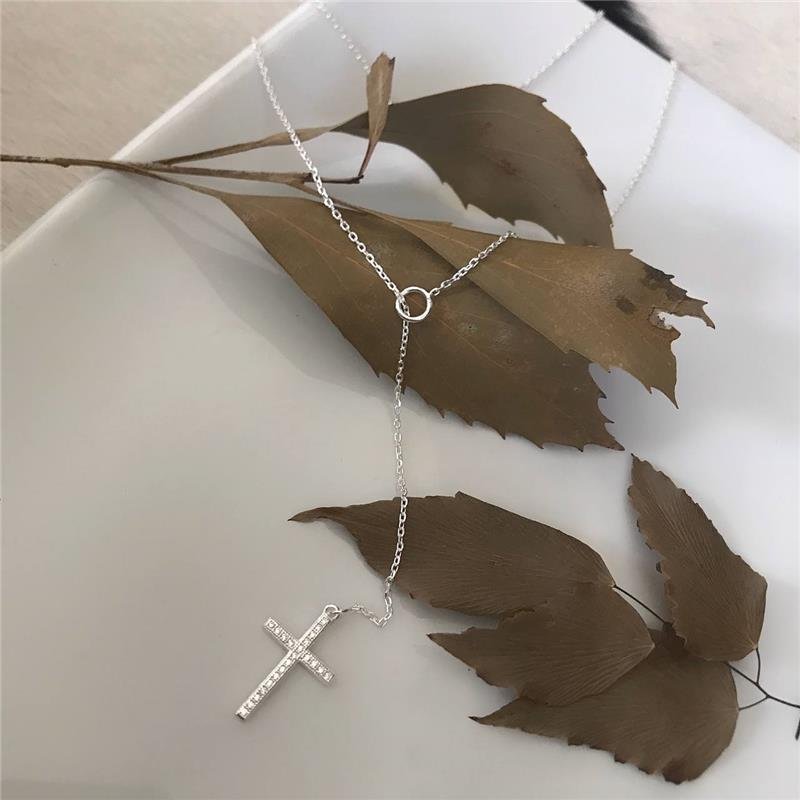 COLAR PRATA 925 GRAVATA CRUZ