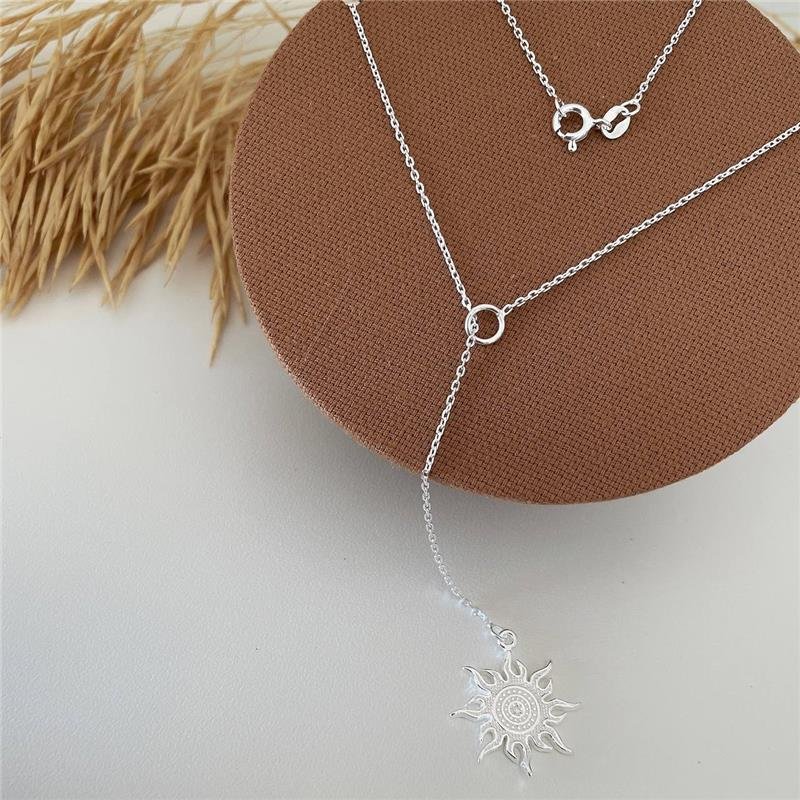 COLAR PRATA 925 GRAVATINHA AJUSTÁVEL SOL