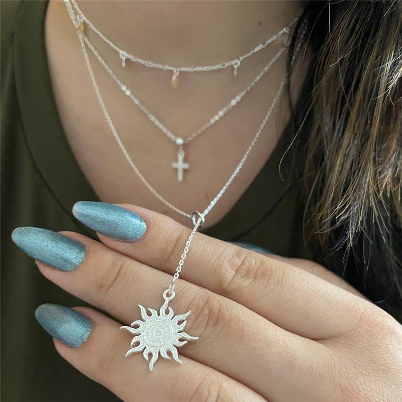 COLAR PRATA 925 GRAVATINHA AJUSTÁVEL SOL