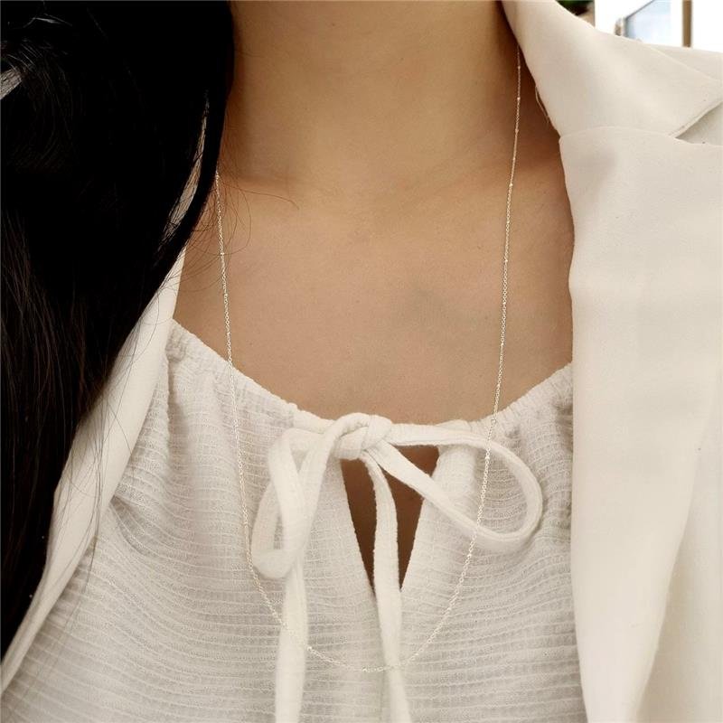 COLAR PRATA 925 LONGO BOLINHAS PEQUENAS