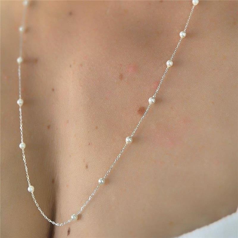 COLAR PRATA 925 PEROLAS PEQUENAS