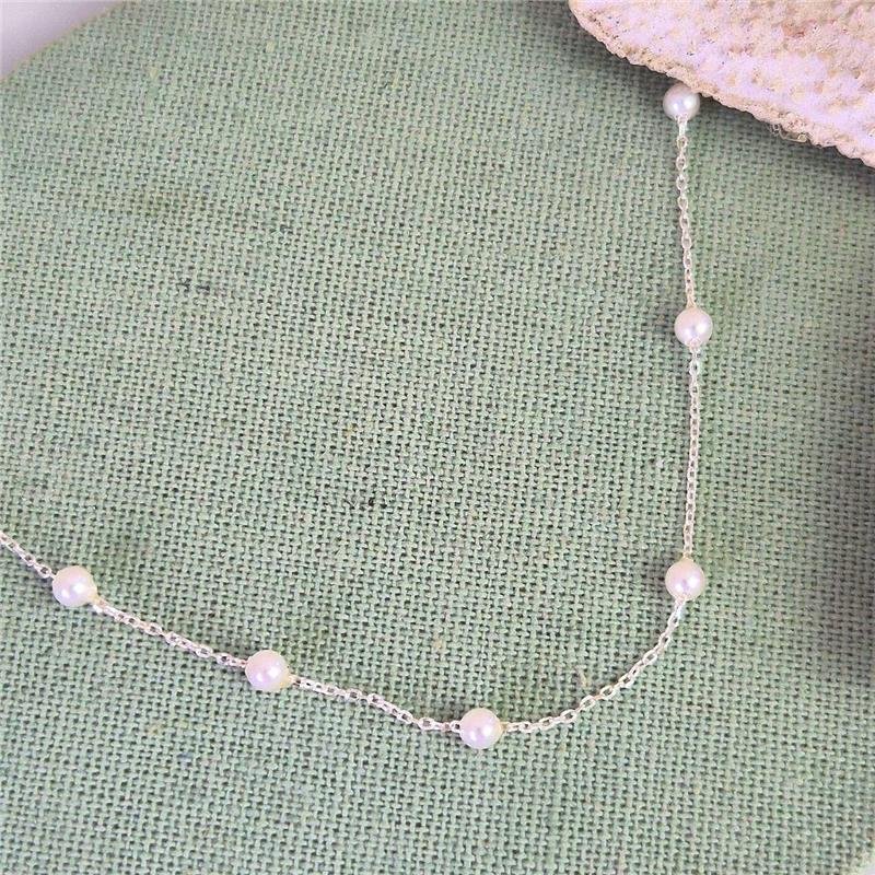 COLAR PRATA 925 PEROLAS PEQUENAS