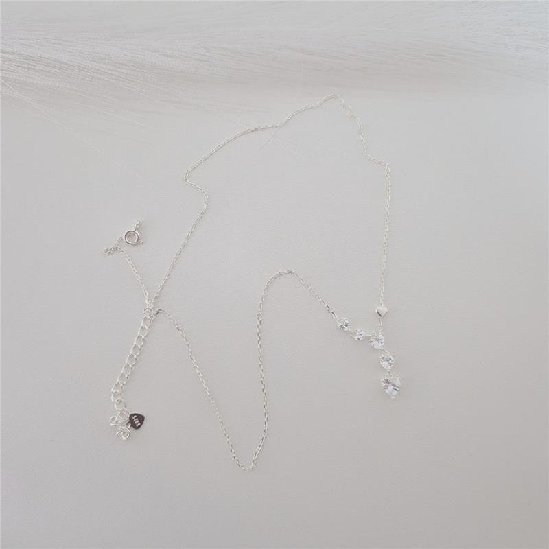 COLAR PRATA 925 PINGENTE 5 CORAÇÕES ZIRCONIA