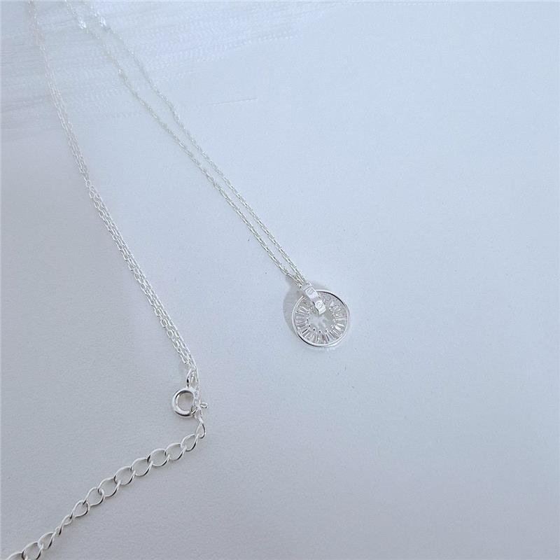 COLAR PRATA 925 PINGENTE CIRCULO CRAVEJADO