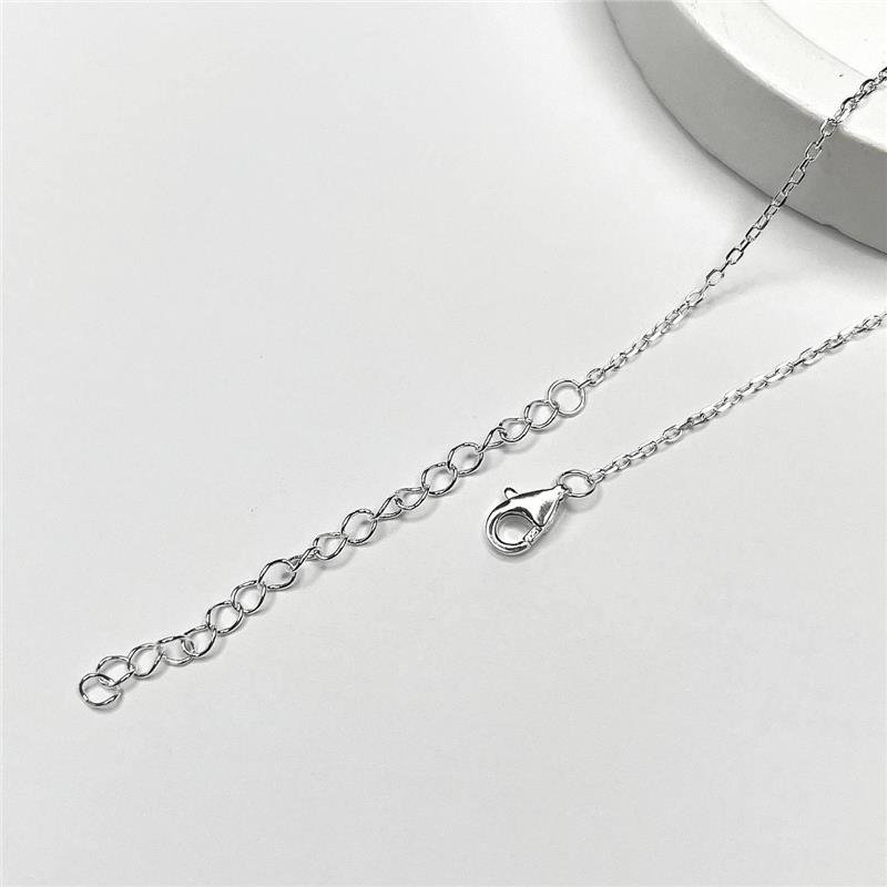 COLAR PRATA 925 PINGENTE CORAÇÃO MADREPÉROLA CONTORNO MICROZIRCÔNIAS