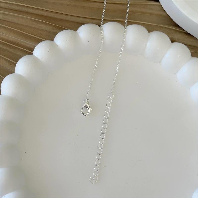 COLAR PRATA 925 PINGENTE TREVO MADREPÉROLA CONTORNO TRABALHADO