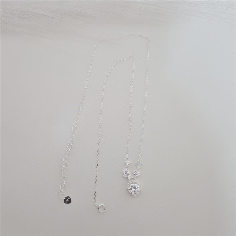 COLAR PRATA 925 PINGENTE ZIRCONIA CRAVEJADA EM FORMATO QUADRADO