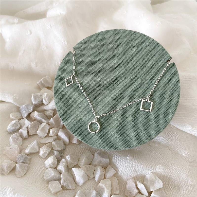 COLAR PRATA 925 PINGENTES GEOMÉTRICOS