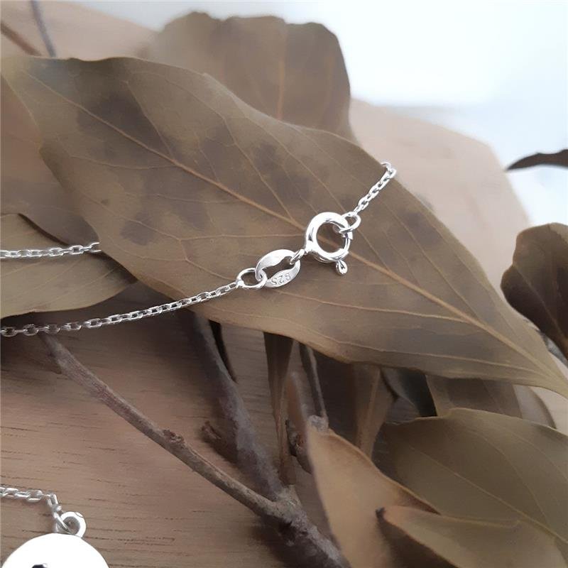 COLAR PRATA 925 PLACA REDONDA PAZ