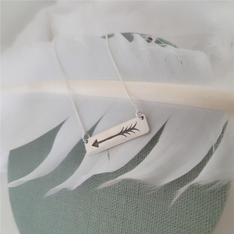 COLAR PRATA 925 PLAQUINHA FLECHA