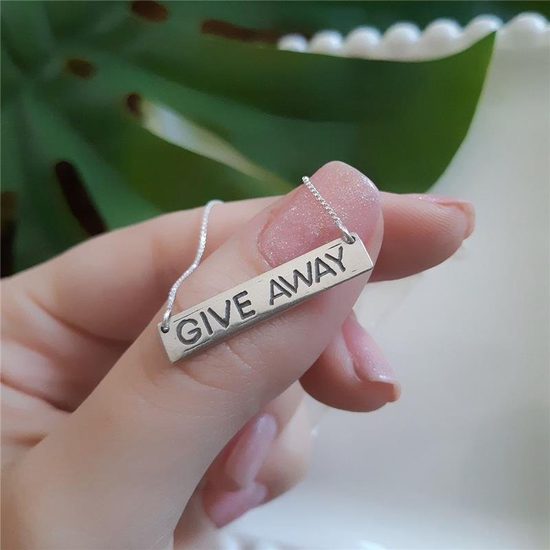 COLAR PRATA 925 PLAQUINHA GIVE AWAY