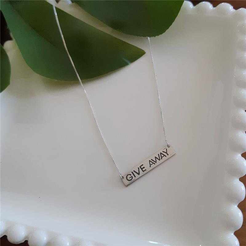 COLAR PRATA 925 PLAQUINHA GIVE AWAY