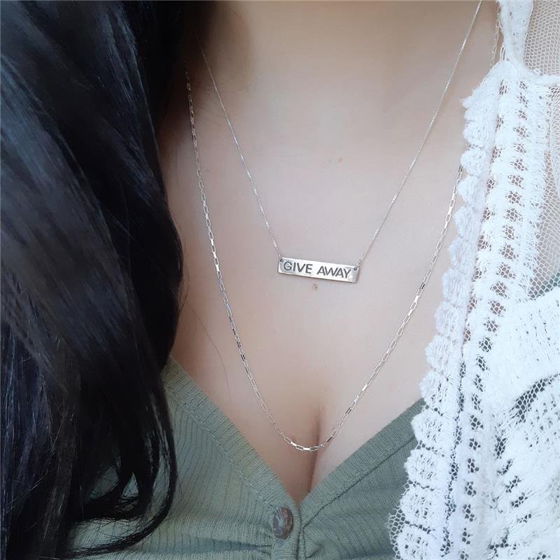 COLAR PRATA 925 PLAQUINHA GIVE AWAY