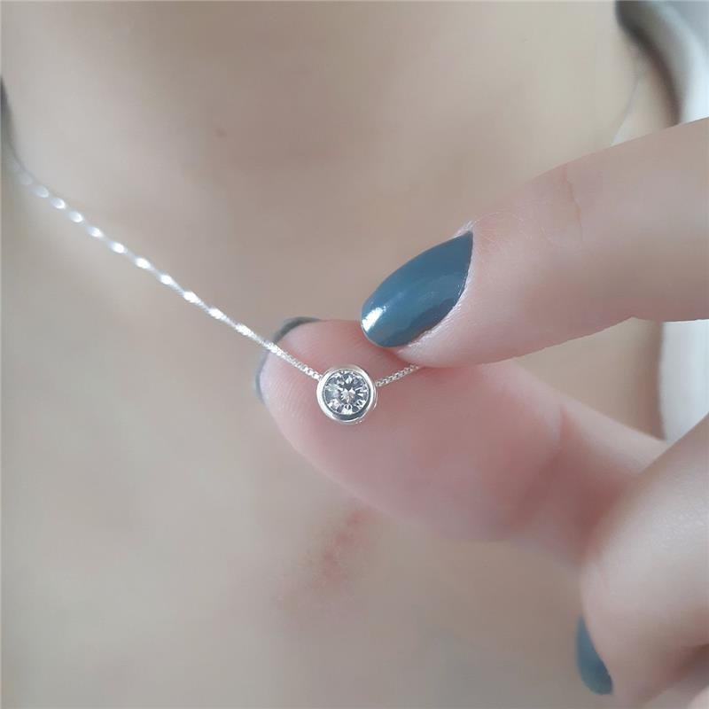 COLAR PRATA 925 PONTO DE LUZ 0,5 CM