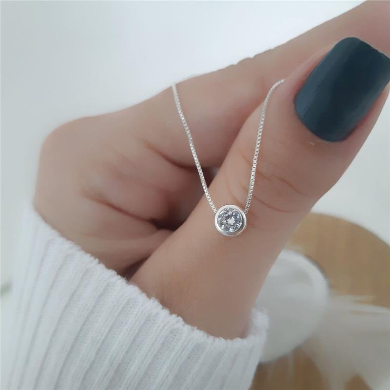 COLAR PRATA 925 PONTO DE LUZ 0,5 CM