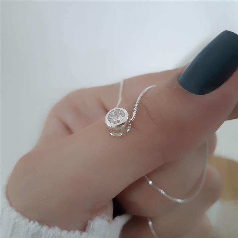 COLAR PRATA 925 PONTO DE LUZ 0,5 CM
