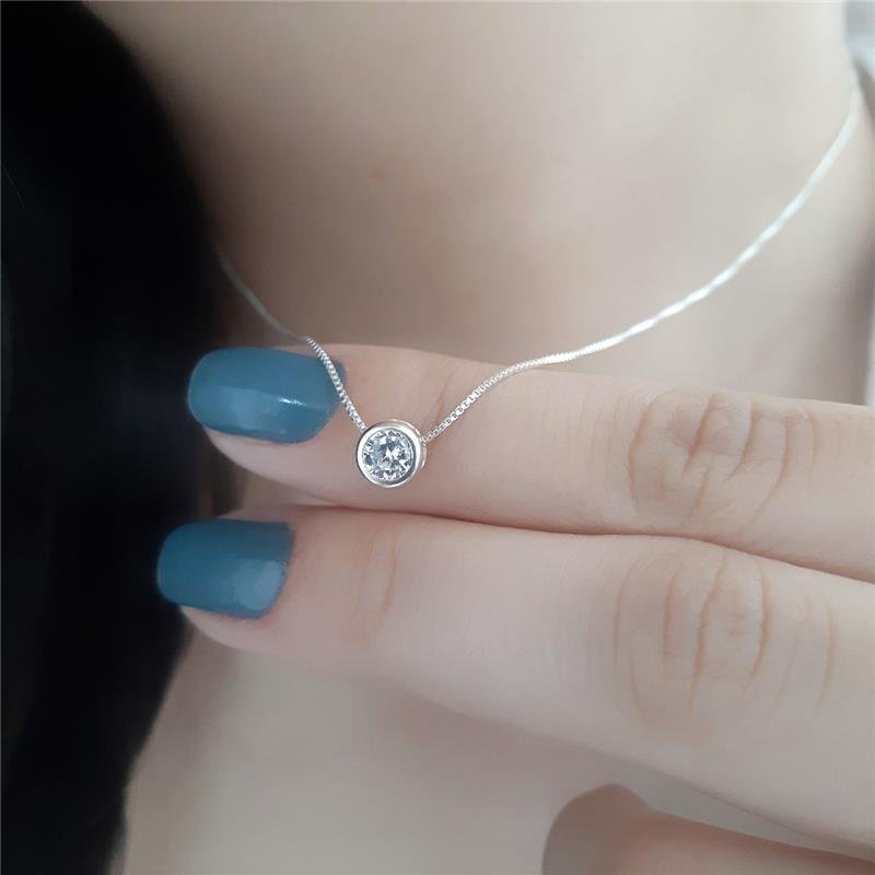 COLAR PRATA 925 PONTO DE LUZ 0,5 CM