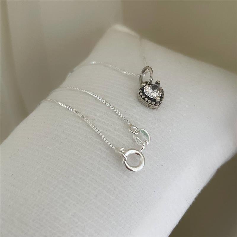 COLAR PRATA 925 PONTO DE LUZ CORAÇÃO