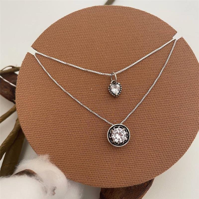 COLAR PRATA 925 PONTO DE LUZ CORAÇÃO