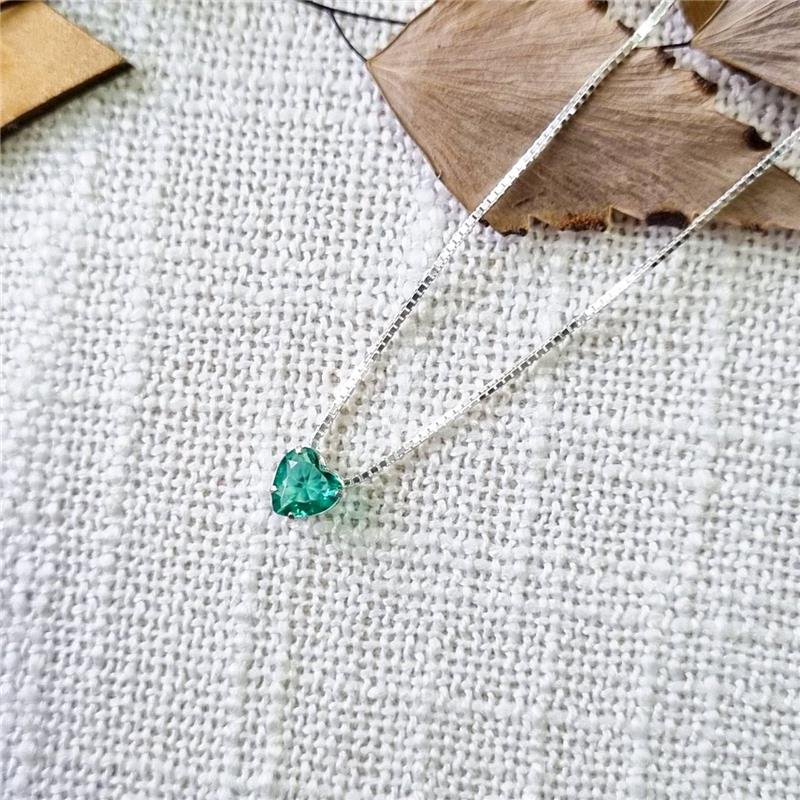 COLAR PRATA 925 PONTO LUZ CORAÇÃO CAIXA INGLESA CORES