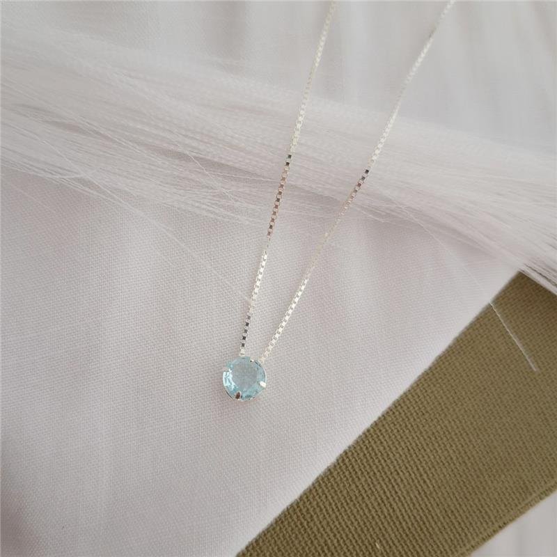 COLAR PRATA 925 PONTO LUZ CORES REDONDO CAIXA INGLESA 40 CM