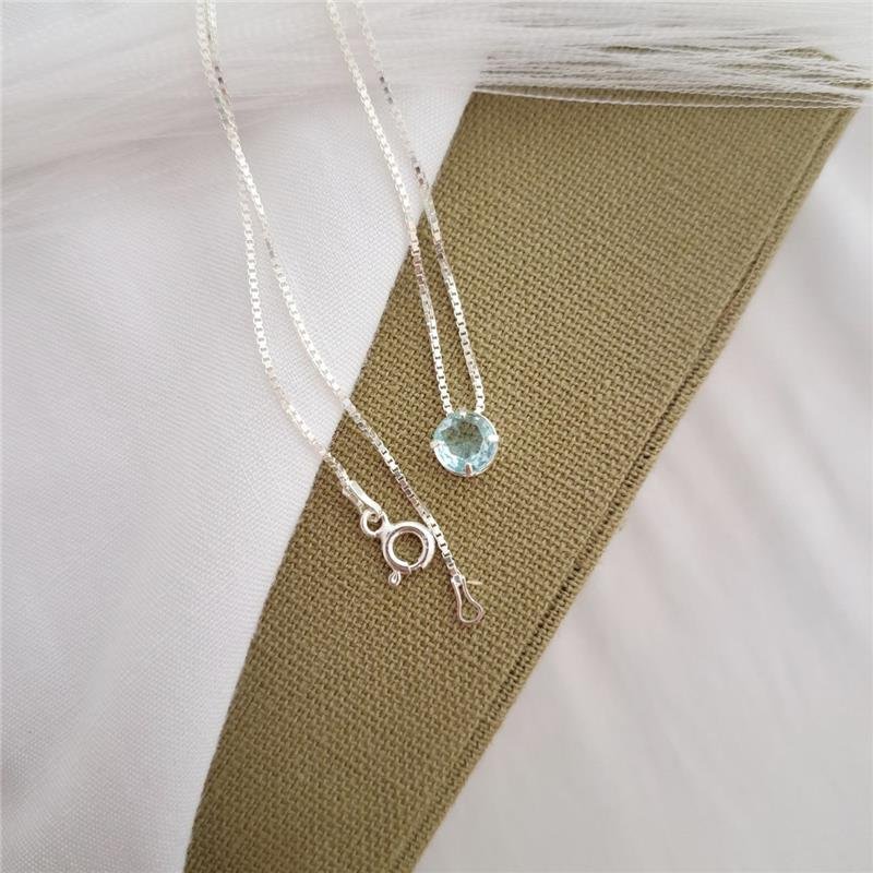 COLAR PRATA 925 PONTO LUZ CORES REDONDO CAIXA INGLESA 40 CM