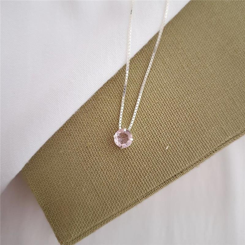 COLAR PRATA 925 PONTO LUZ CORES REDONDO CAIXA INGLESA 40 CM