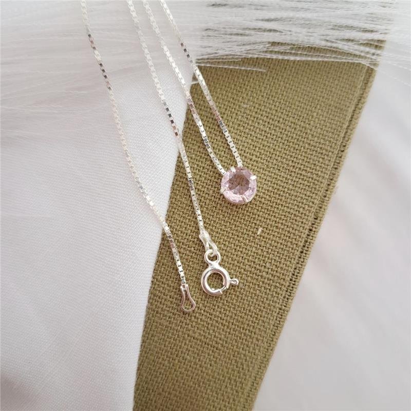 COLAR PRATA 925 PONTO LUZ CORES REDONDO CAIXA INGLESA 40 CM