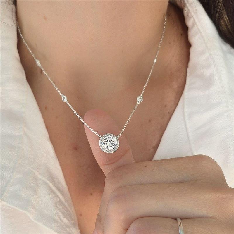 COLAR PRATA 925 PONTO LUZ CRAVEJADO