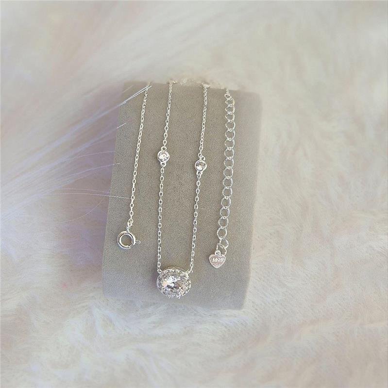 COLAR PRATA 925 PONTO LUZ CRAVEJADO