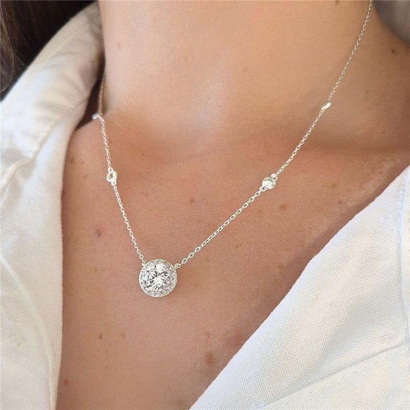 COLAR PRATA 925 PONTO LUZ CRAVEJADO