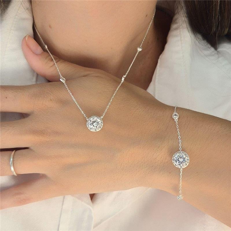 COLAR PRATA 925 PONTO LUZ CRAVEJADO