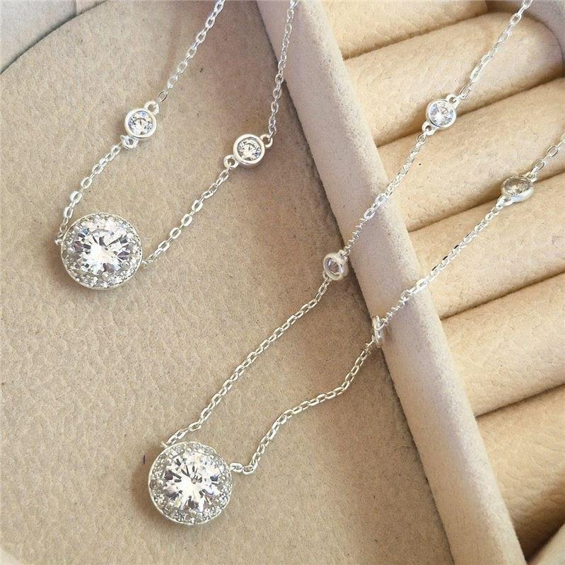 COLAR PRATA 925 PONTO LUZ CRAVEJADO