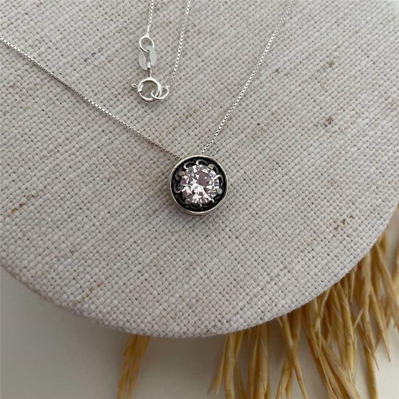 COLAR PRATA 925 PONTO LUZ GRANDE TRABALHADO