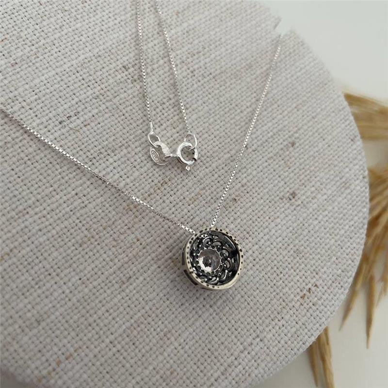 COLAR PRATA 925 PONTO LUZ GRANDE TRABALHADO