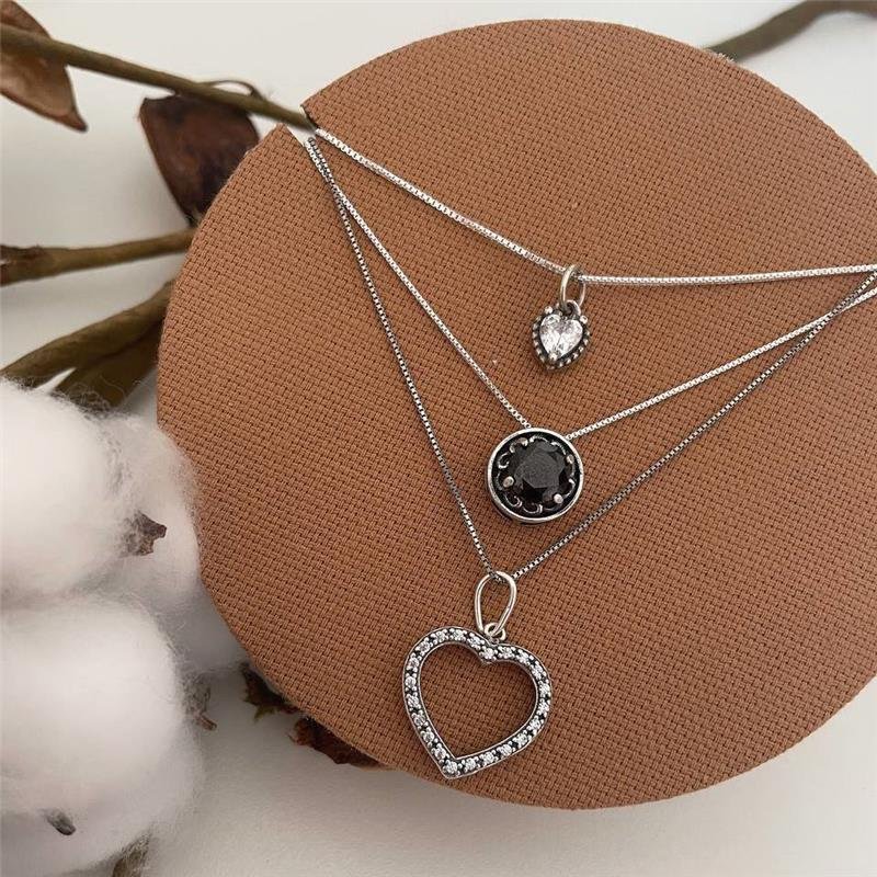 COLAR PRATA 925 PONTO LUZ GRANDE TRABALHADO