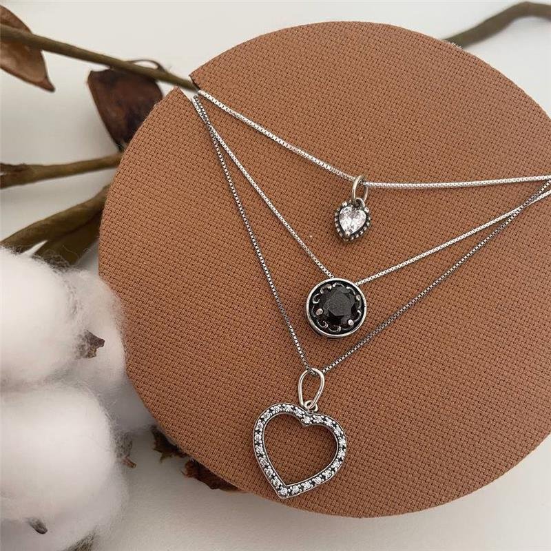 COLAR PRATA 925 PONTO LUZ GRANDE TRABALHADO