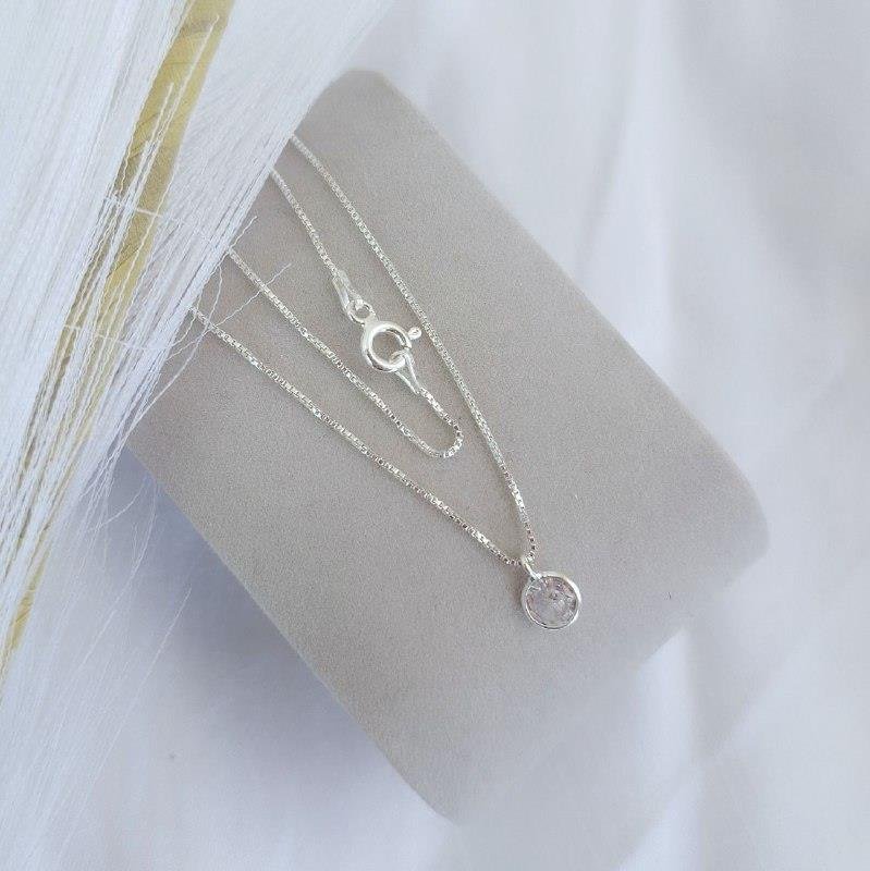 COLAR PRATA 925 PONTO LUZ REDONDO