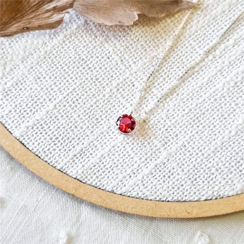 COLAR PRATA 925 PONTO LUZ REDONDO 6MM CAIXA INGLESA CORES