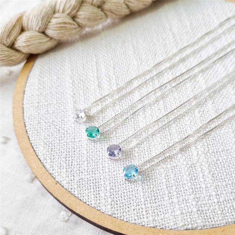 COLAR PRATA 925 PONTO LUZ REDONDO 6MM CAIXA INGLESA CORES