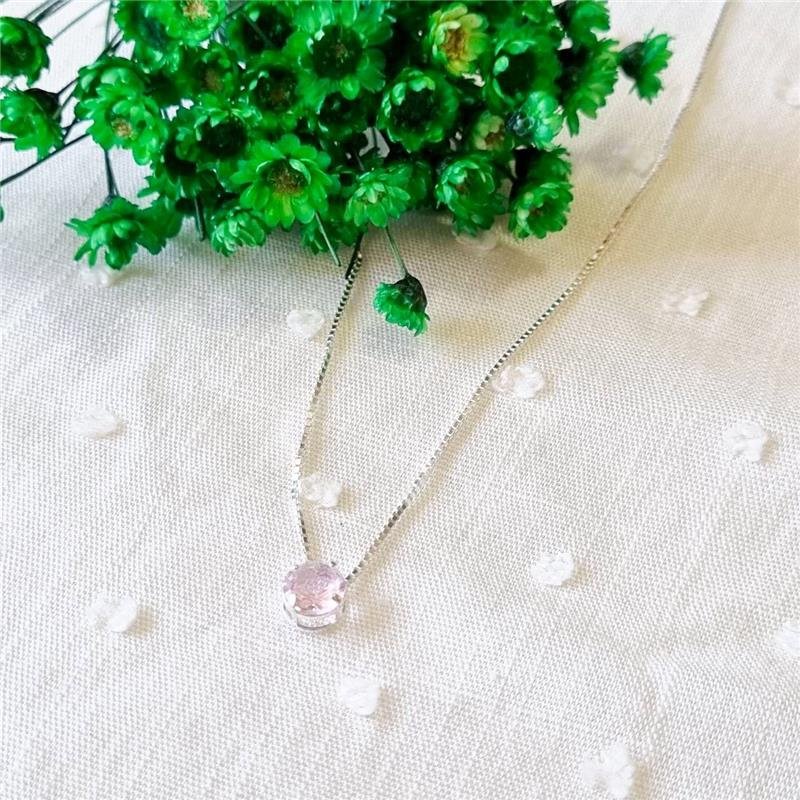 COLAR PRATA 925 PONTO LUZ REDONDO 6MM CAIXA INGLESA CORES